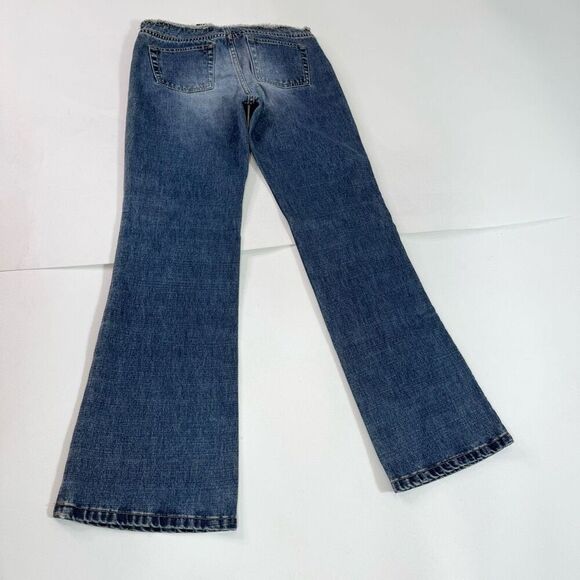 VTG Express Jeans Womens 6 Flare Y2K Low Rise Rhinestone Glam Streetwear - Picture 6 of 9